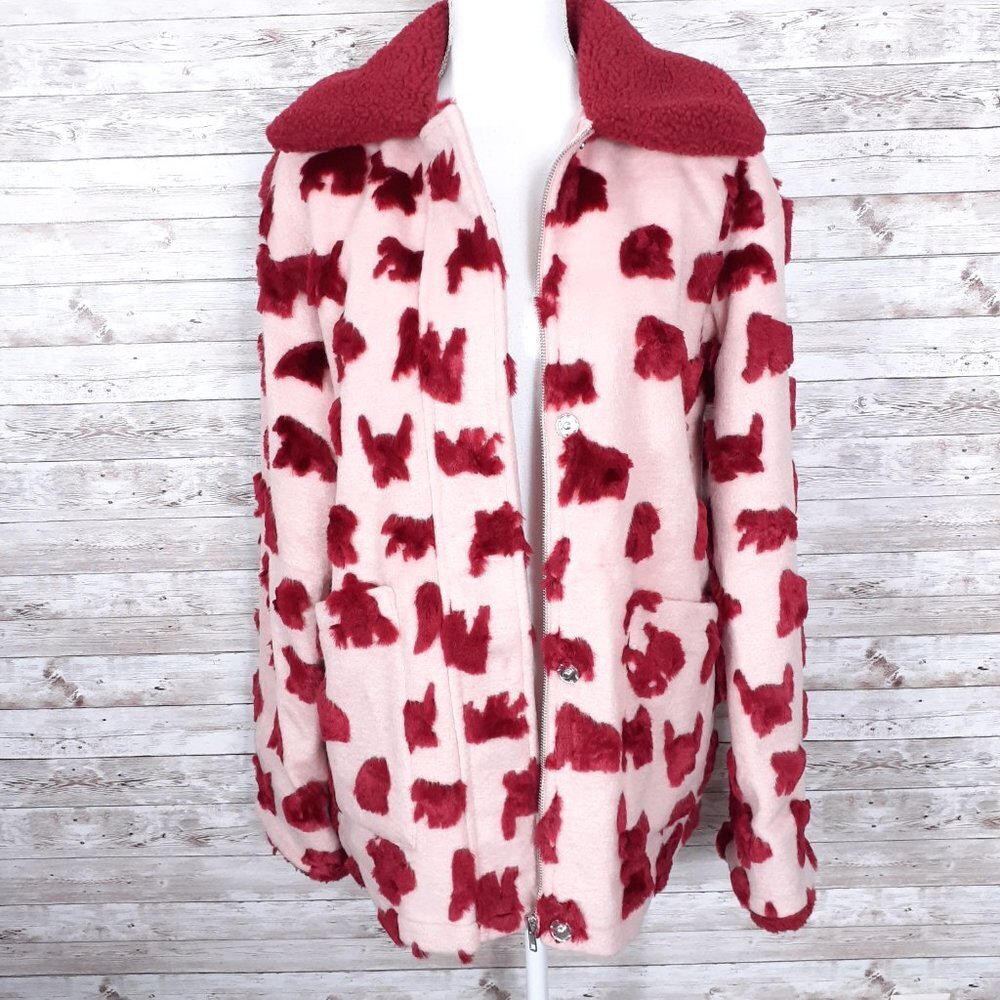 Glamorous Fleece Faux Fur Coat S Sherpa Collar and Cuffs CL - Picture 5 of 9